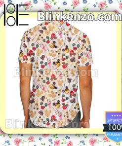 Mickey Snacks Pattern Disney Cartoon Graphics Summer Hawaiian Shirt, Mens Shorts a
