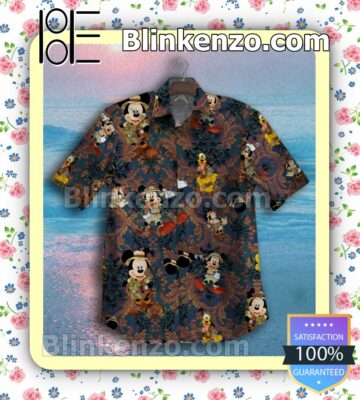 Mickey Soldier Floral Pattern Summer Shirts