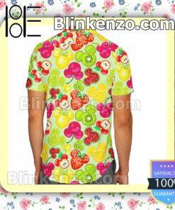 Mickey's Fruit Fiesta Pattern Disney Cartoon Graphics Summer Hawaiian Shirt, Mens Shorts a