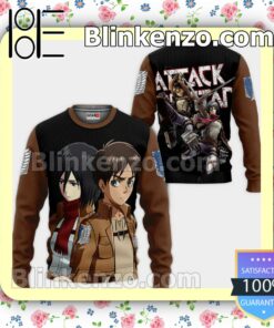 Mikasa And Eren Attack On Titan Anime Personalized T-shirt, Hoodie, Long Sleeve, Bomber Jacket a