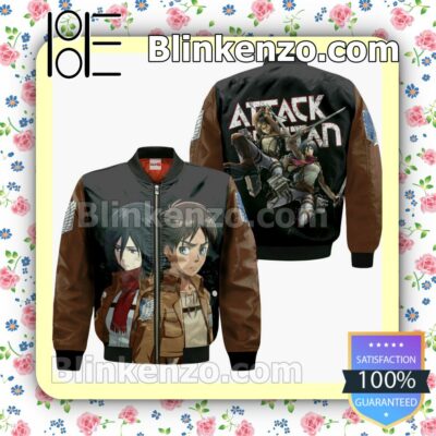 Mikasa And Eren Attack On Titan Anime Personalized T-shirt, Hoodie, Long Sleeve, Bomber Jacket c