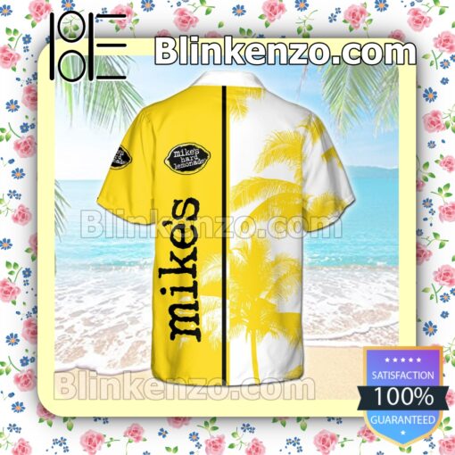 Mike's Hard Lemonade Palm Tree White Yellow Summer Hawaiian Shirt b