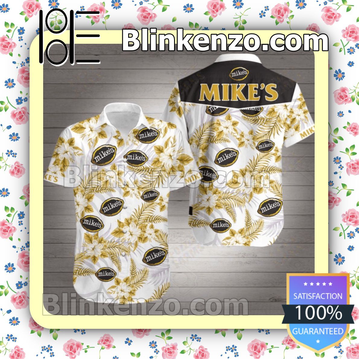 Where To Buy Mike's Yellow Tropical Floral White Summer Shirts