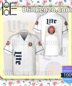 Miller Lite Beer Logo White Summer Hawaiian Shirt a