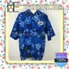 Miller Lite Blue Floral Hibiscus Summer Shirt