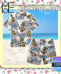 Miller Lite Funny Pineapple Unisex Summer Hawaiian Shirt c