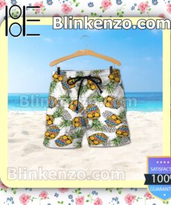 Miller Lite Funny Pineapple Unisex White Summer Hawaiian Shirt b