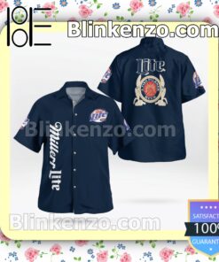 Miller Lite Navy Summer Hawaiian Shirt