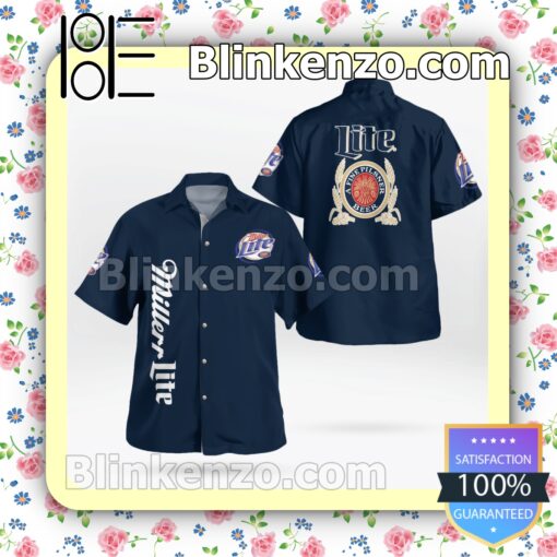 Miller Lite Navy Summer Hawaiian Shirt