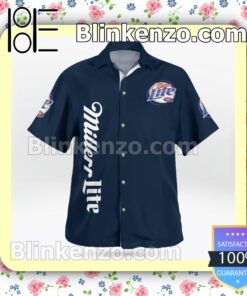 Miller Lite Navy Summer Hawaiian Shirt a