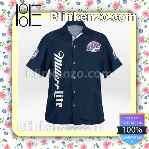 Miller Lite Navy Summer Hawaiian Shirt a