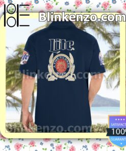 Miller Lite Navy Summer Hawaiian Shirt c