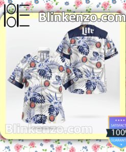 Miller Lite White Summer Hawaiian Shirt