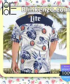 Miller Lite White Summer Hawaiian Shirt c