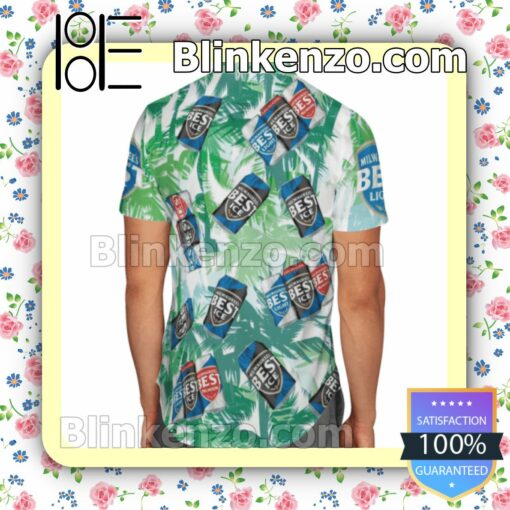 Milwaukee's Best Ice Palm Tree Summer Hawaiian Shirt, Mens Shorts a
