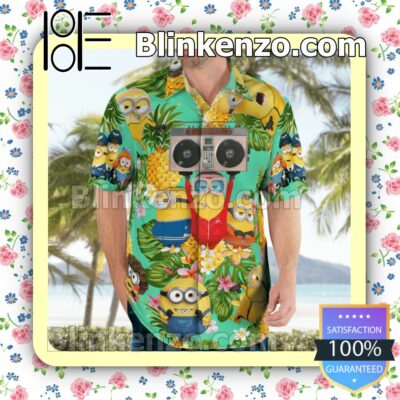 Minion With Cassette Pineapple Tropical Summer Shirts c