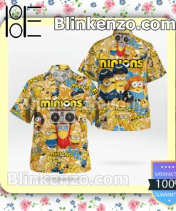 Minion With Cassette Yellow Tropical Summer Shirts