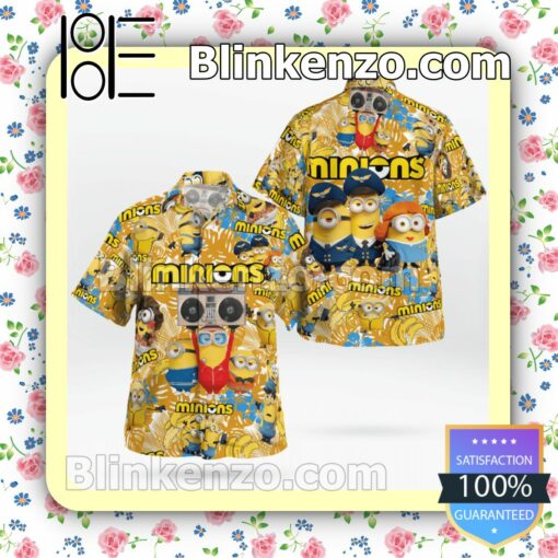 Minion With Cassette Yellow Tropical Summer Shirts