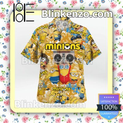 Minion With Cassette Yellow Tropical Summer Shirts b