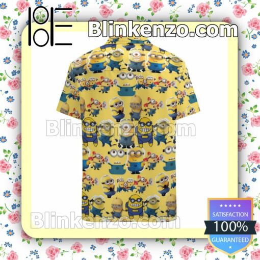 Minions Yellow Cute Pattern Disney Summer Hawaiian Shirt, Mens Shorts a