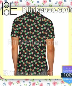 Minnie Ears Christmas Lollipop Disney Cartoon Graphics Black Summer Hawaiian Shirt, Mens Shorts a