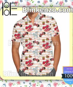 Minnie Mouse Dress Disney Cartoon Graphics Summer Hawaiian Shirt, Mens Shorts