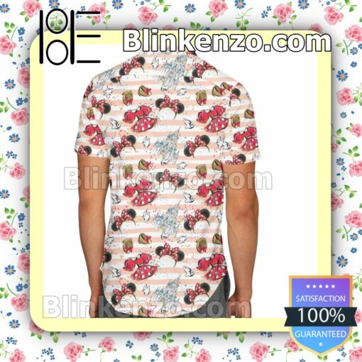 Minnie Mouse Dress Disney Cartoon Graphics Summer Hawaiian Shirt, Mens Shorts a