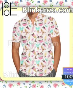 Minnie Mouse Ears Sweets In Pastels Disney Summer Hawaiian Shirt, Mens Shorts