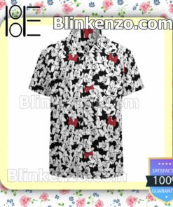 Minnie Mouse Red Bow Pattern Disney Summer Hawaiian Shirt, Mens Shorts
