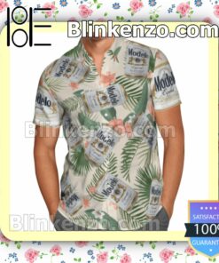 Modelo Beer Summer Hawaiian Shirt, Mens Shorts