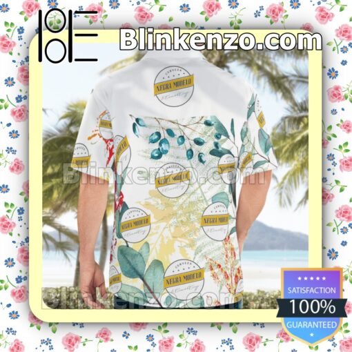 Modelo Negra Beer Flowery White Summer Hawaiian Shirt b
