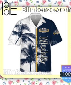 Modelo Palm Tree White Navy Summer Hawaiian Shirt a