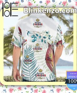 Molson Canadian Beer Flowery White Summer Hawaiian Shirt b