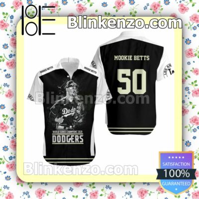 Mookie Betts 50 La Dodgers World Series Champions 2020 Black Summer Shirt
