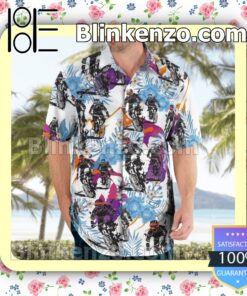 Mountain Biking Flowery White Summer Hawaiian Shirt b