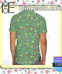 Mouse Ears Christmas Lights Pattern Disney Cartoon Graphics Green Summer Hawaiian Shirt, Mens Shorts a