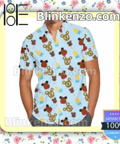 Mouse Ears Snack Disney Parks Inspired Summer Hawaiian Shirt, Mens Shorts