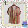 Multicolor Ethnic Striped Printed Chest Pocket Summer Shirts