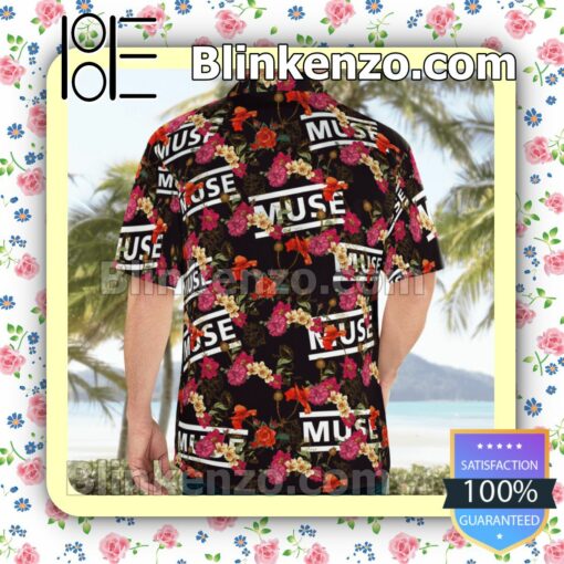 Muse Flower Black Summer Shirts a