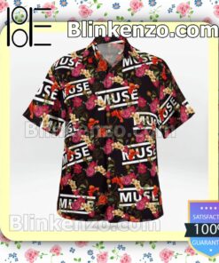 Muse Flower Black Summer Shirts b