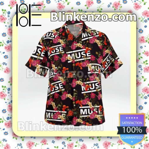Muse Flower Black Summer Shirts b