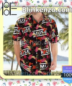 Muse Flower Black Summer Shirts c