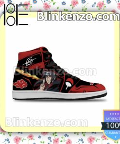 Naruto Shoes Akatsuki Itachi Fireball No Jutsu Custom Air Jordan 1 Mid Shoes a