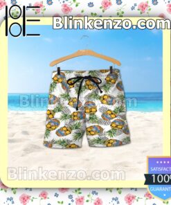 Natural Light Funny Pineapple Seamless Pattern Summer Hawaiian Shirt b