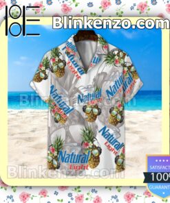 Natural Light Funny Pineapple Summer Hawaiian Shirt
