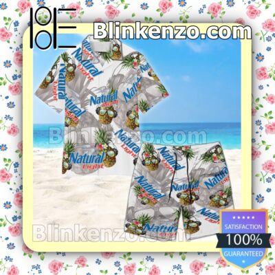 Natural Light Funny Pineapple Summer Hawaiian Shirt a