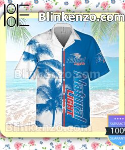 Natural Light Palm Tree White Blue Summer Hawaiian Shirt a