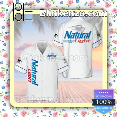 Natural Light White Summer Hawaiian Shirt a