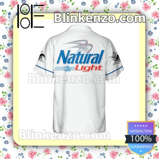 Natural Light White Summer Hawaiian Shirt c
