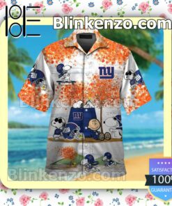 New York Giants Snoopy Autumn Mens Shirt, Swim Trunk